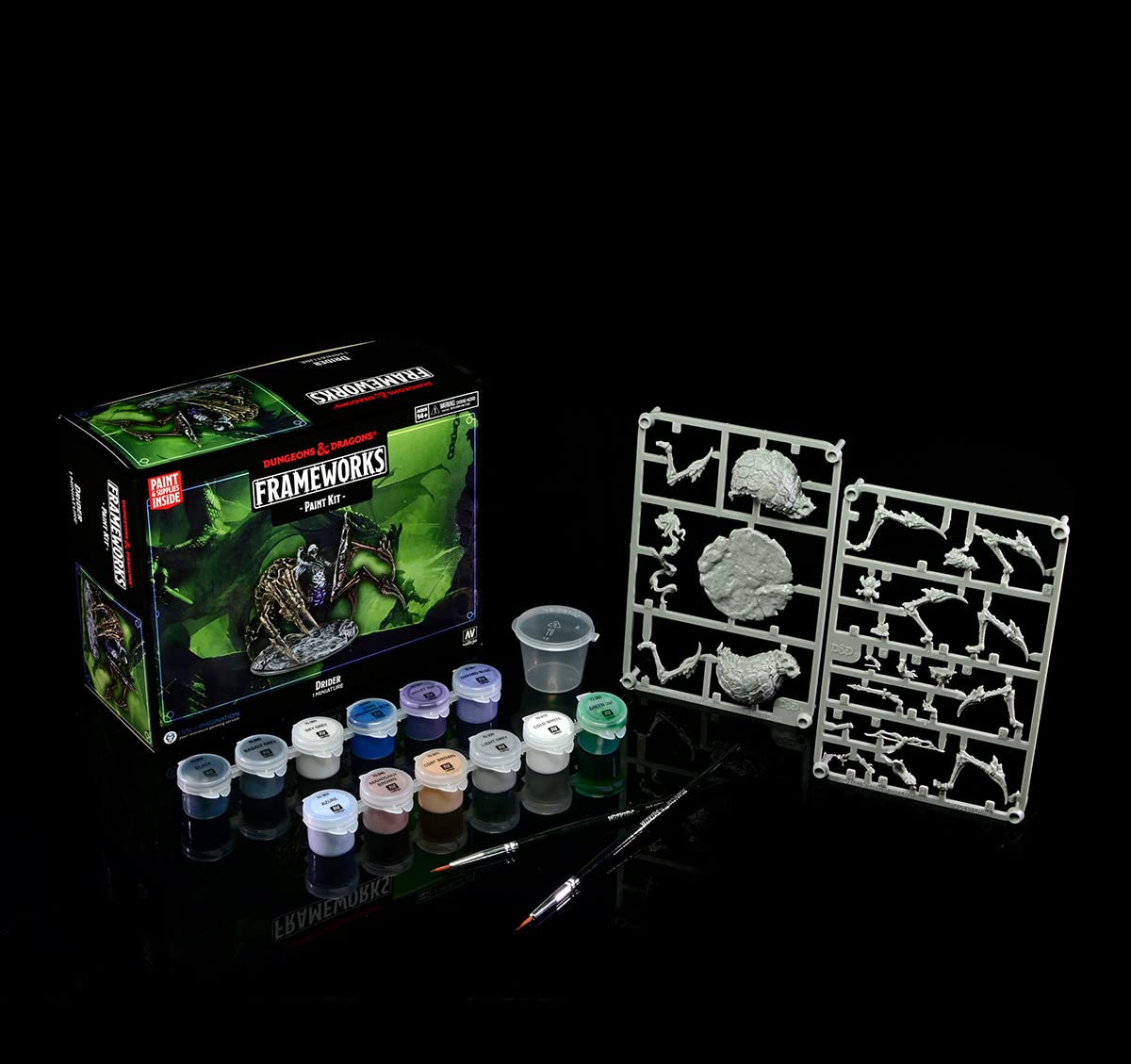 WizKids D&D Frameworks: DRIDER Paint Kit - All-in-One Kit. Unpainted Drider Figure, Paints, and Brushes. Dungeons & Dragons, 1 Count (Pack of 1)