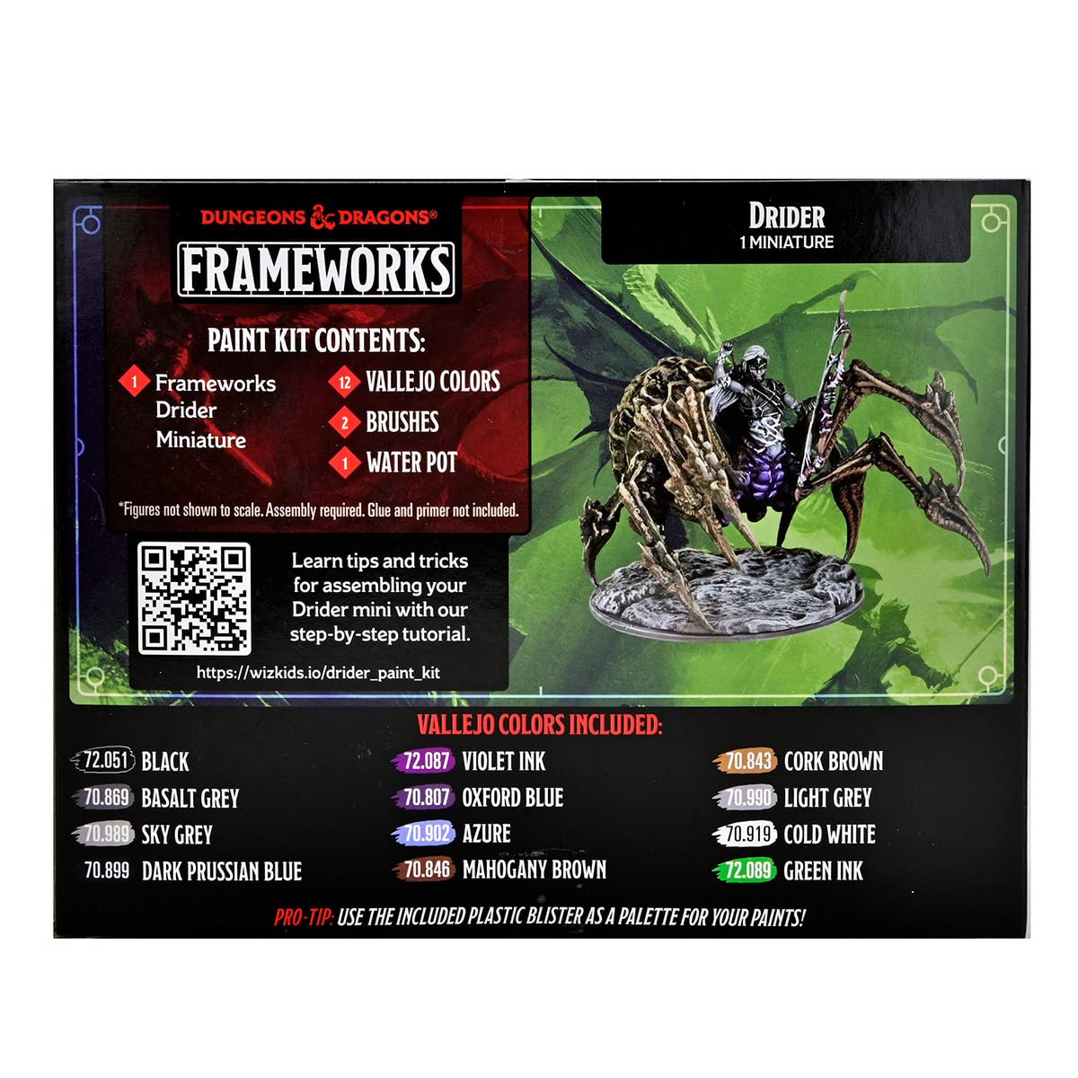 WizKids D&D Frameworks: DRIDER Paint Kit - All-in-One Kit. Unpainted Drider Figure, Paints, and Brushes. Dungeons & Dragons, 1 Count (Pack of 1)