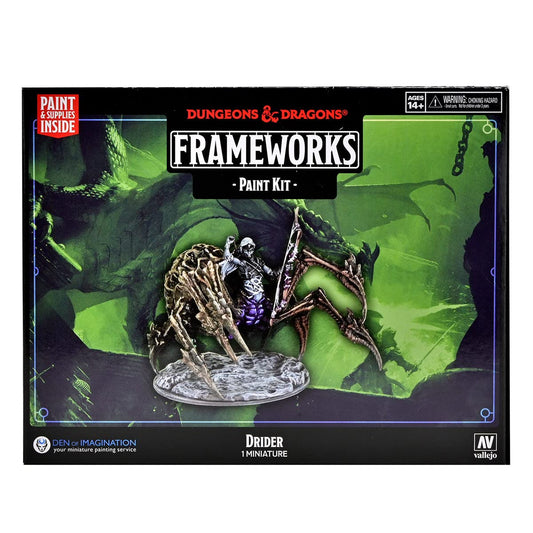 WizKids D&D Frameworks: DRIDER Paint Kit - All-in-One Kit. Unpainted Drider Figure, Paints, and Brushes. Dungeons & Dragons, 1 Count (Pack of 1)