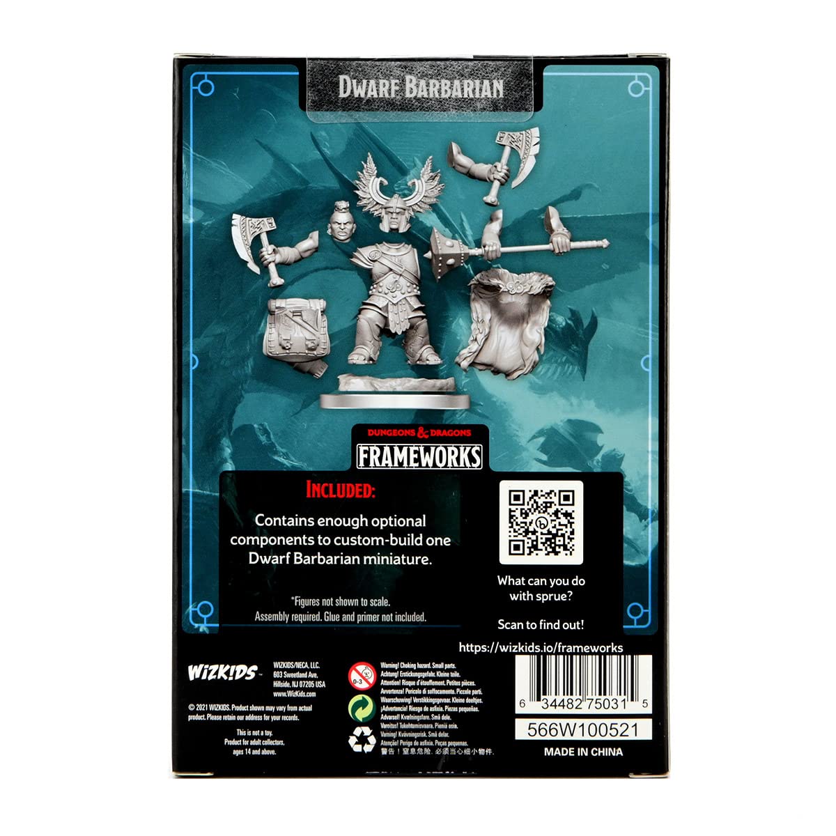 D&D Frameworks: Dwarf Barbarian Female - Unpainted and Unassembled