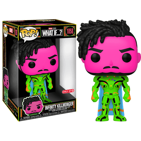 Funko POP! Marvel What If...? 10 Inch Infinity Killmonger #1058 [Blacklight  Jumbo] Target Exclusive